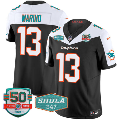 Dolphins Shula 347 Patch Vapor Limited Jersey V2 - All Stitched