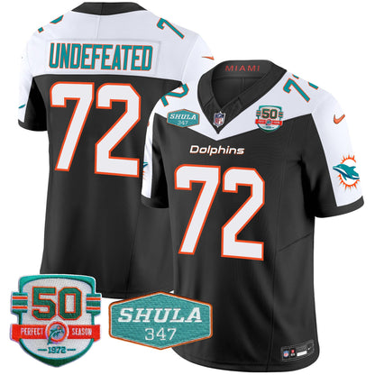 Dolphins Shula 347 Patch Vapor Limited Jersey V2 - All Stitched