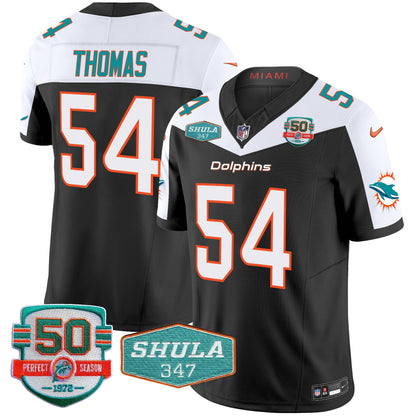 Dolphins Shula 347 Patch Vapor Limited Jersey V2 - All Stitched