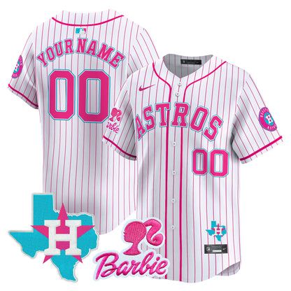 Astros Barbie Patch Vapor Premier Limited Custom Jersey - All Stitched