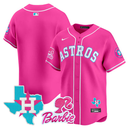 Astros Barbie Patch Vapor Premier Limited Jersey - All Stitched