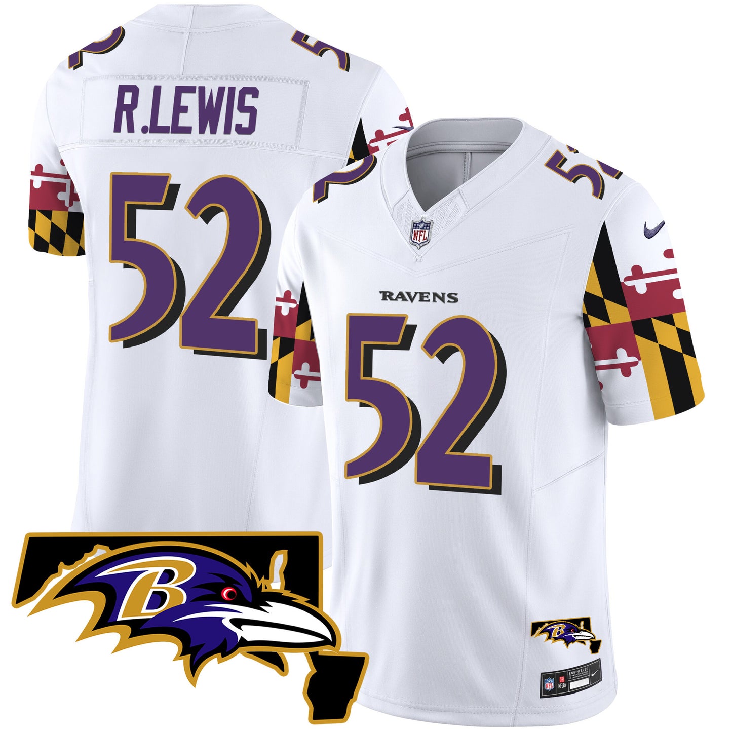 Ravens Maryland Flag Vapor Limited Jersey V2 - All Stitched