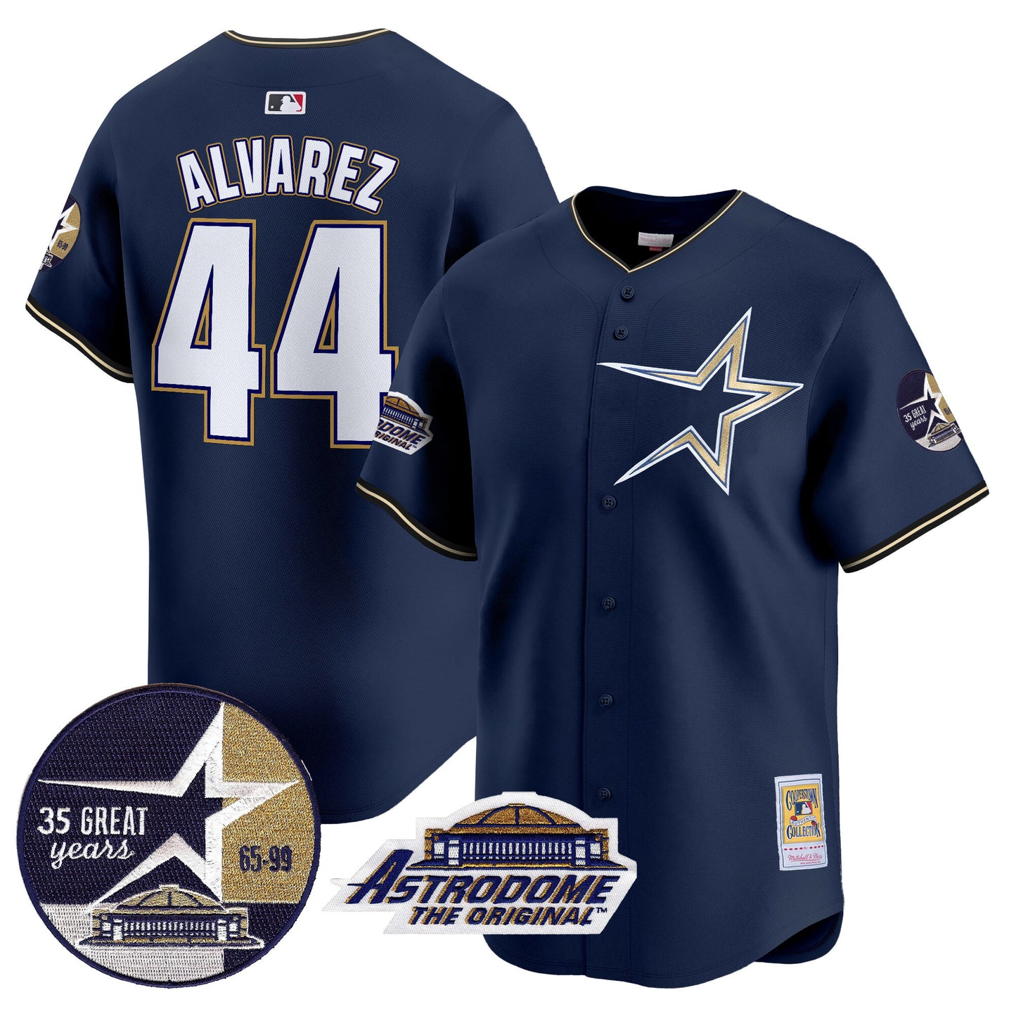 Astros 1999 Throwback 35th & Astrodome Patch Vapor Premier Limited Jersey - All Stitched