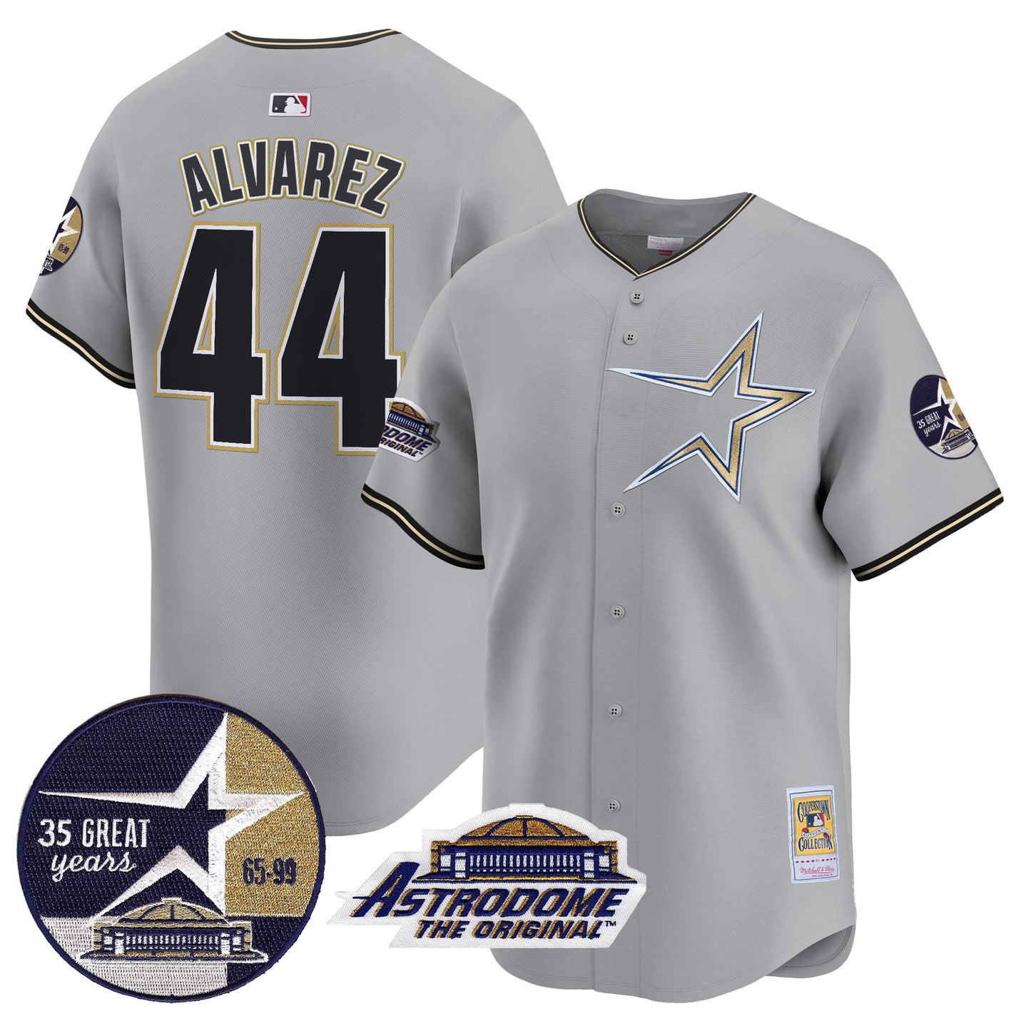 Astros 1999 Throwback 35th & Astrodome Patch Vapor Premier Limited Jersey - All Stitched