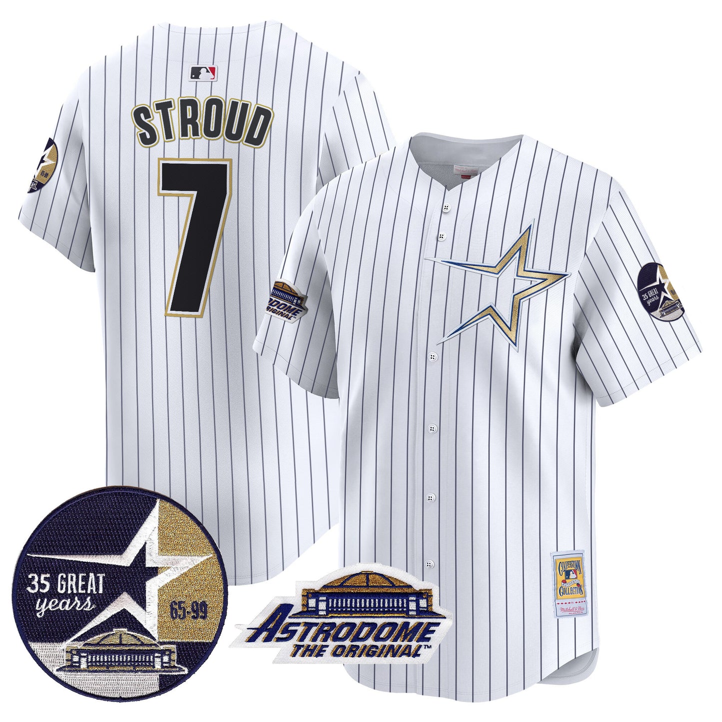 Astros 1999 Throwback 35th & Astrodome Patch Vapor Premier Limited Jersey - All Stitched