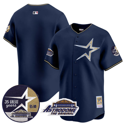 Astros 1999 Throwback 35th & Astrodome Patch Vapor Premier Limited Jersey - All Stitched