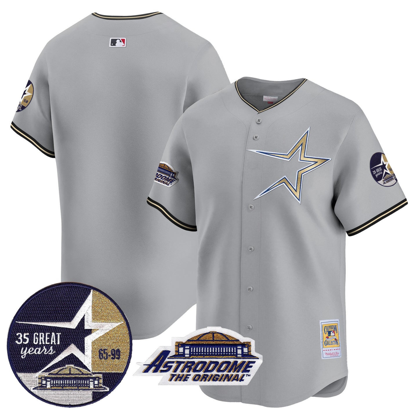 Astros 1999 Throwback 35th & Astrodome Patch Vapor Premier Limited Jersey - All Stitched