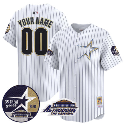 Astros 1999 Throwback 35th & Astrodome Patch Vapor Premier Limited Custom Jersey - All Stitched