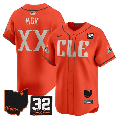 Men's Browns #32 Jim Brown Memorial & Home Patch Vapor Premier Limited Jersey - All Stitched