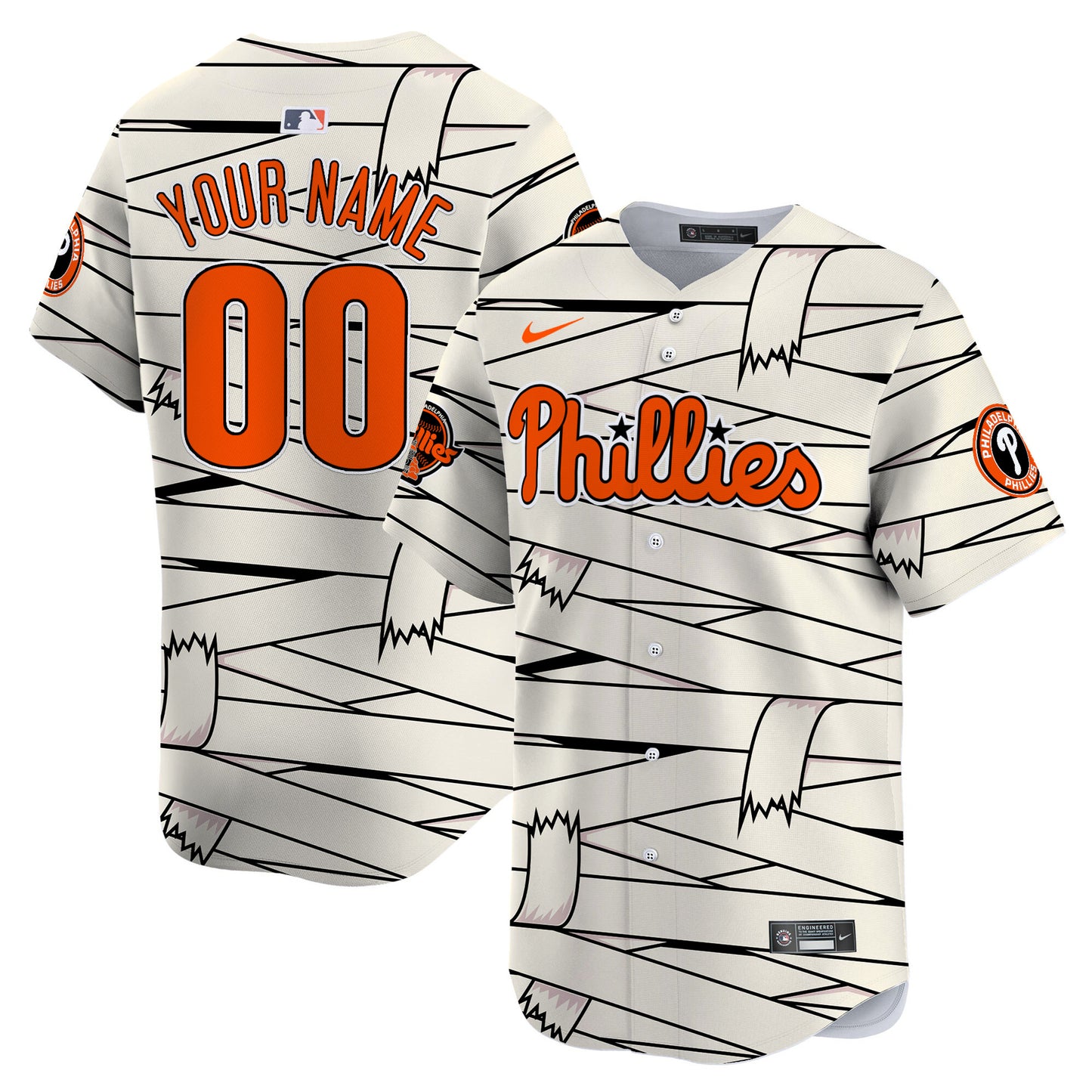 Phillies Halloween Vapor Premier Limited Custom Jersey - Printed