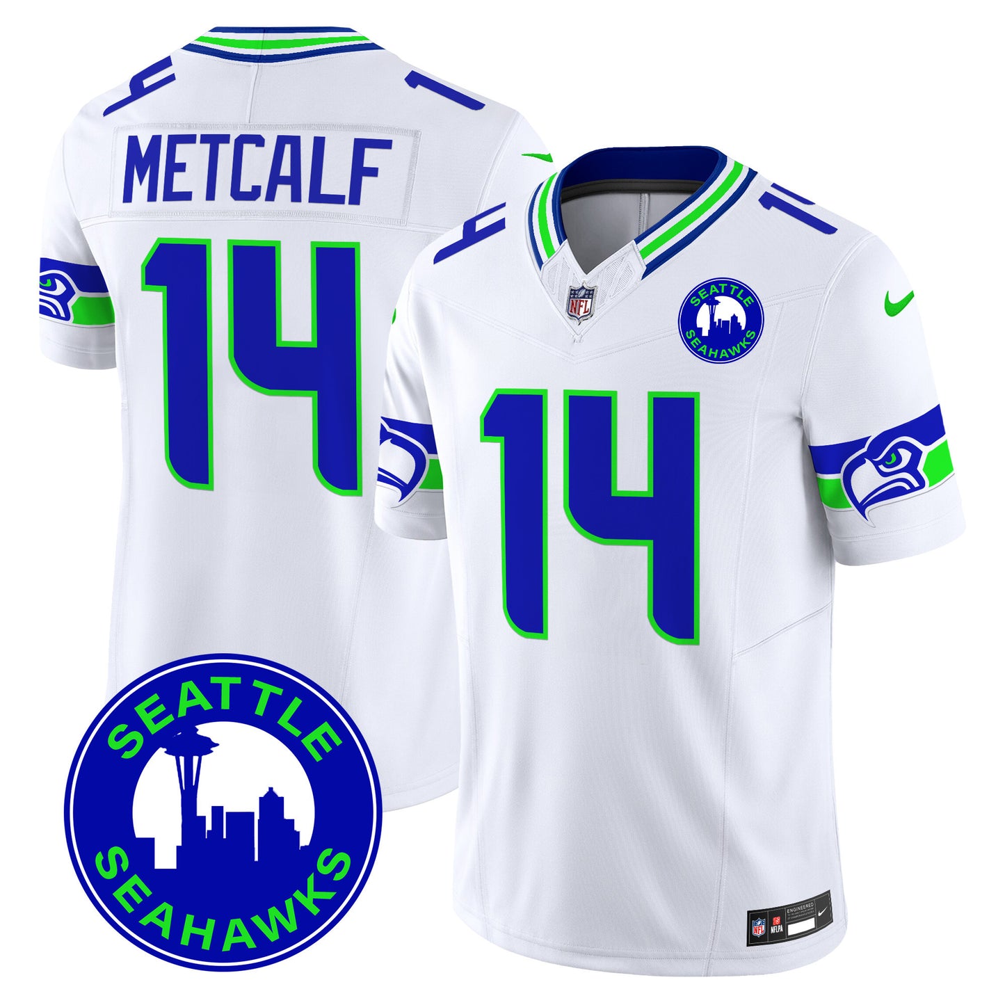 Seahawks 2024 Seattle City Patch Vapor Limited Jersey - All Stitched