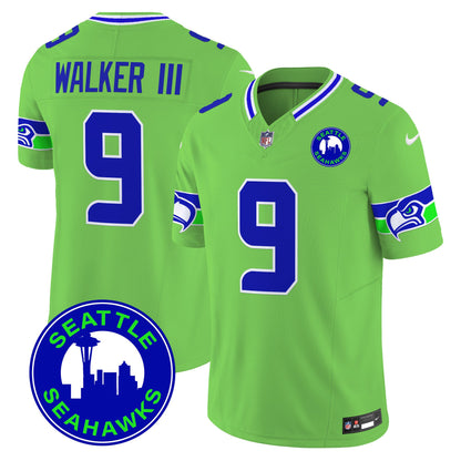 Seahawks 2024 Seattle City Patch Vapor Limited Jersey - All Stitched