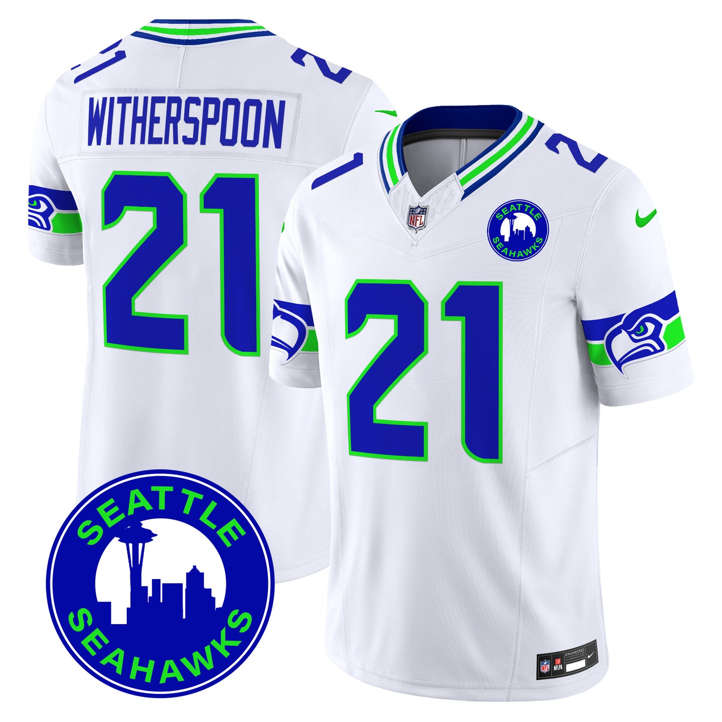 Seahawks 2024 Seattle City Patch Vapor Limited Jersey - All Stitched