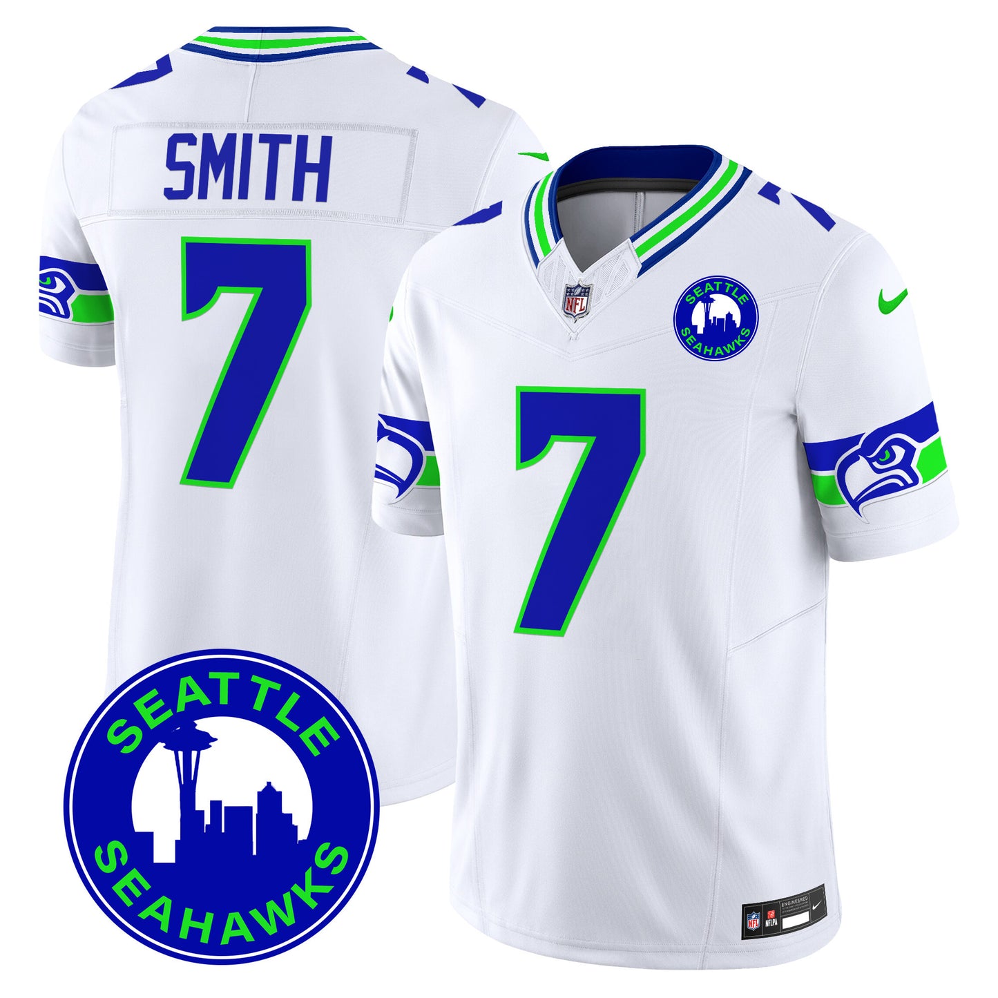 Seahawks 2024 Seattle City Patch Vapor Limited Jersey - All Stitched