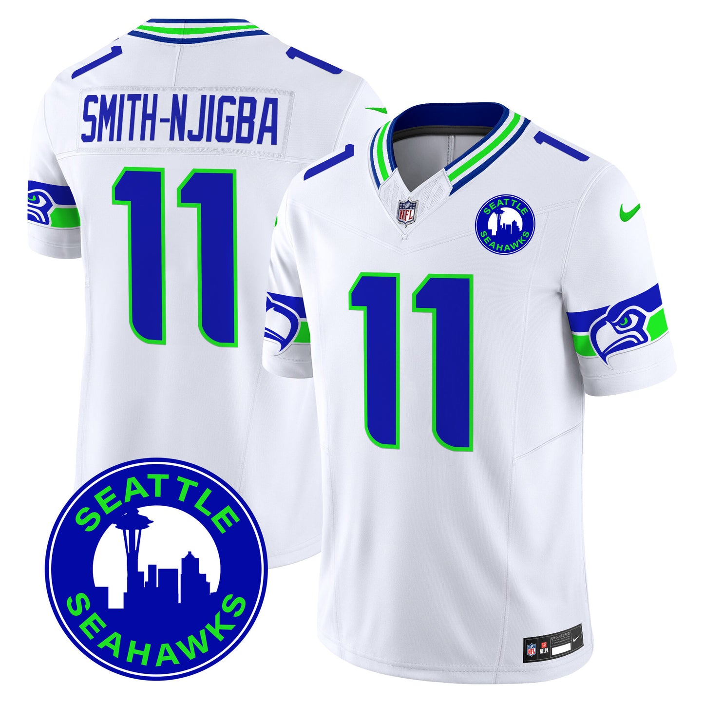 Seahawks 2024 Seattle City Patch Vapor Limited Jersey - All Stitched