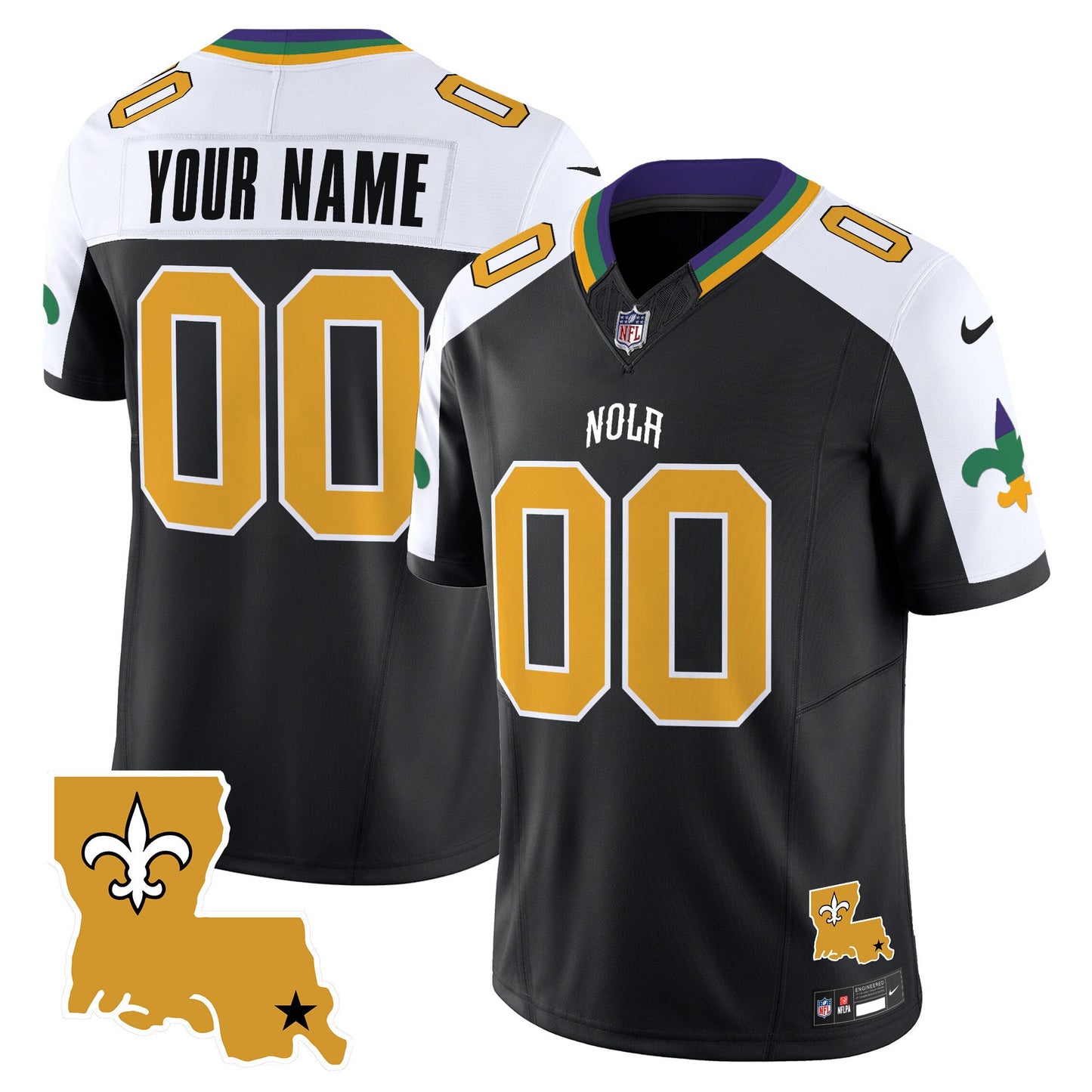 Saints 2024 New Orleans City Vapor Limited Custom Jersey - All Stitched