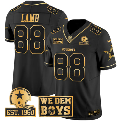 Cowboys Est. 1960 & We Dem Boyz Patch Gold Vapor Limited Jersey - All Stitched