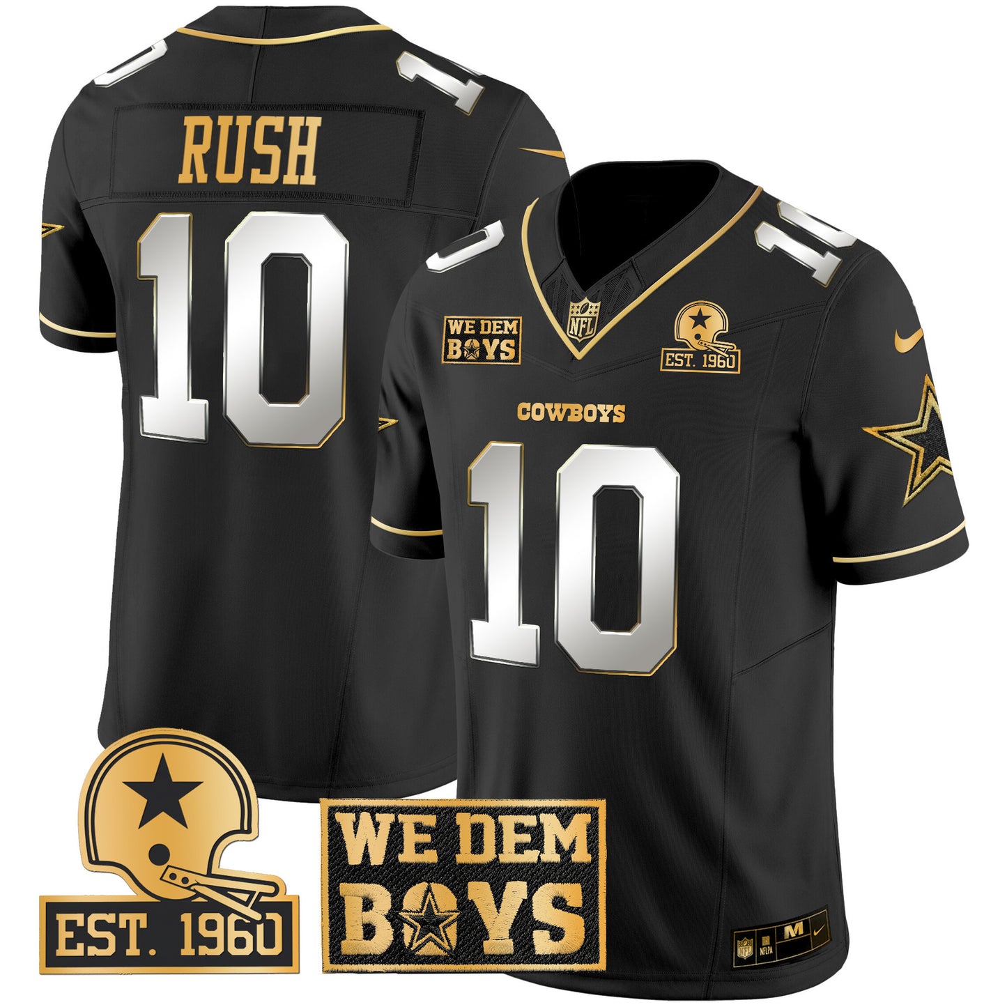 Cowboys Est. 1960 & We Dem Boyz Patch Gold Vapor Limited Jersey - All Stitched