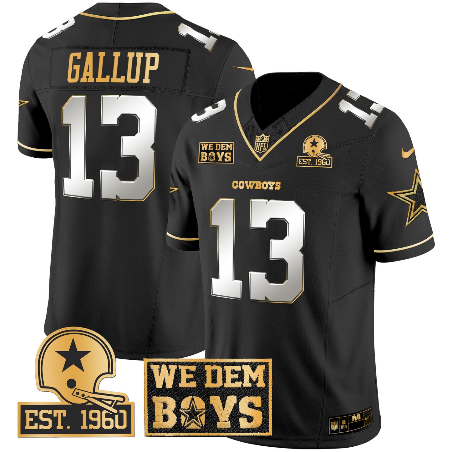 Cowboys Est. 1960 & We Dem Boyz Patch Gold Vapor Limited Jersey - All Stitched