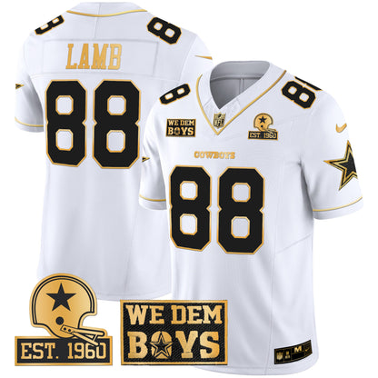 Cowboys Est. 1960 & We Dem Boyz Patch Gold Vapor Limited Jersey - All Stitched