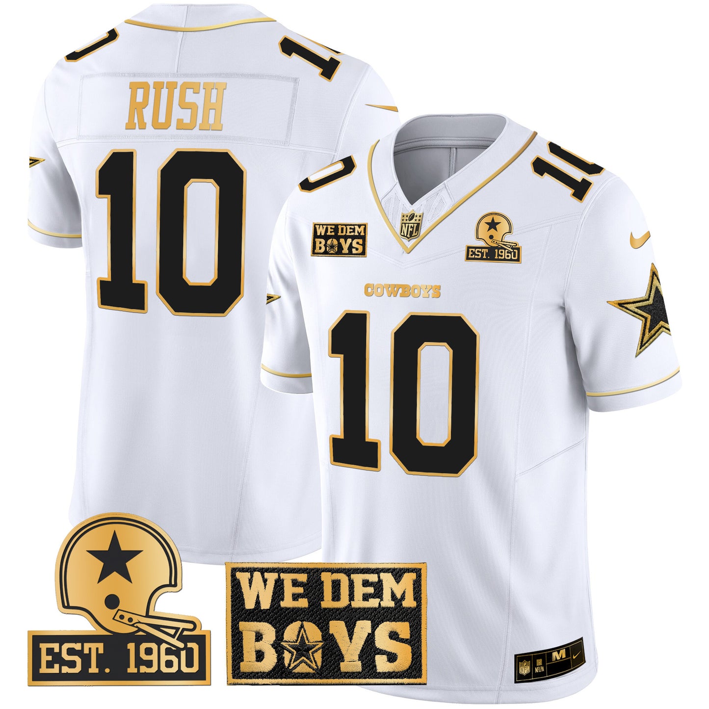 Cowboys Est. 1960 & We Dem Boyz Patch Gold Vapor Limited Jersey - All Stitched