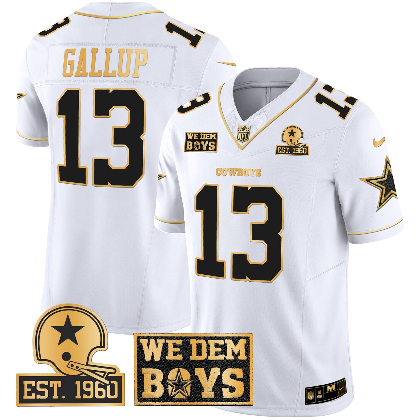 Cowboys Est. 1960 & We Dem Boyz Patch Gold Vapor Limited Jersey - All Stitched