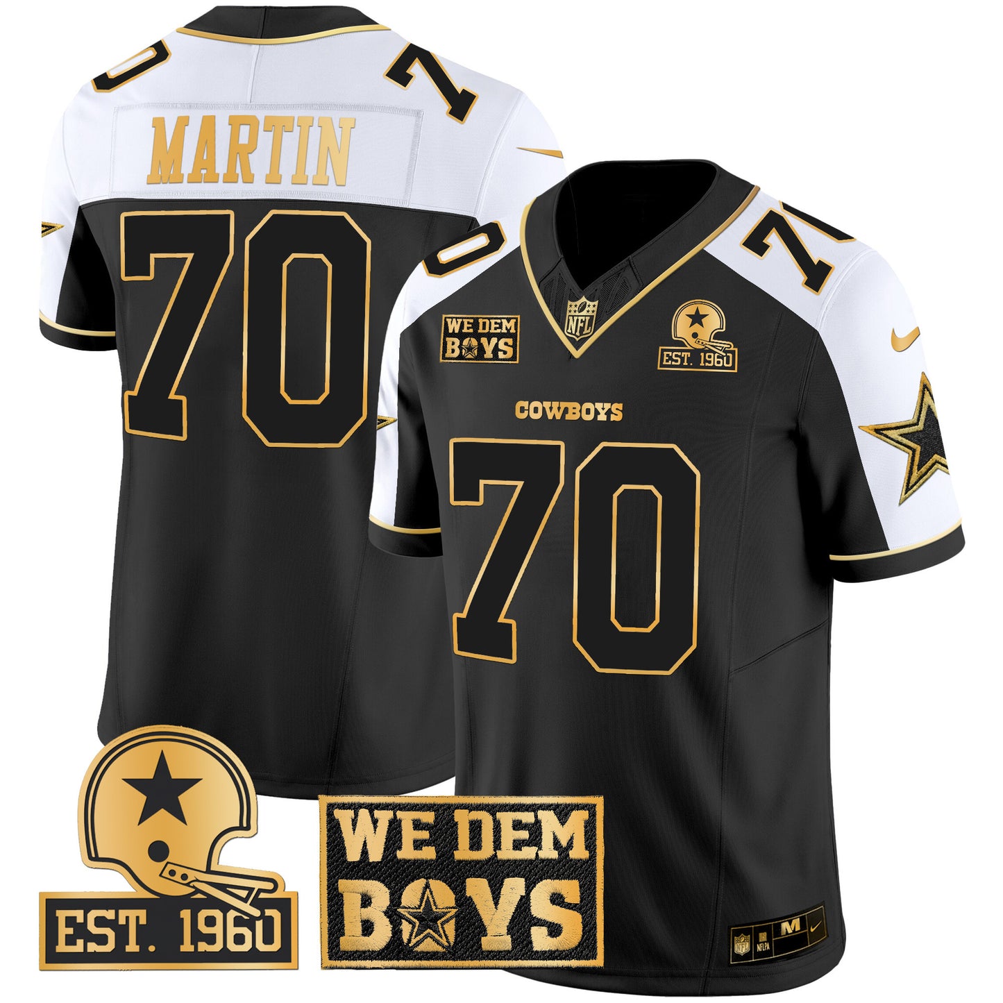 Cowboys Est. 1960 & We Dem Boyz Patch Gold Vapor Limited Jersey - All Stitched