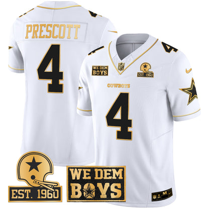 Cowboys Est. 1960 & We Dem Boyz Patch Gold Vapor Limited Jersey - All Stitched