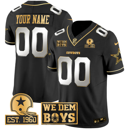 Cowboys Est. 1960 & We Dem Boyz Patch Gold Vapor Limited Custom Jersey - All Stitched