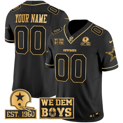 Cowboys Est. 1960 & We Dem Boyz Patch Gold Vapor Limited Custom Jersey - All Stitched