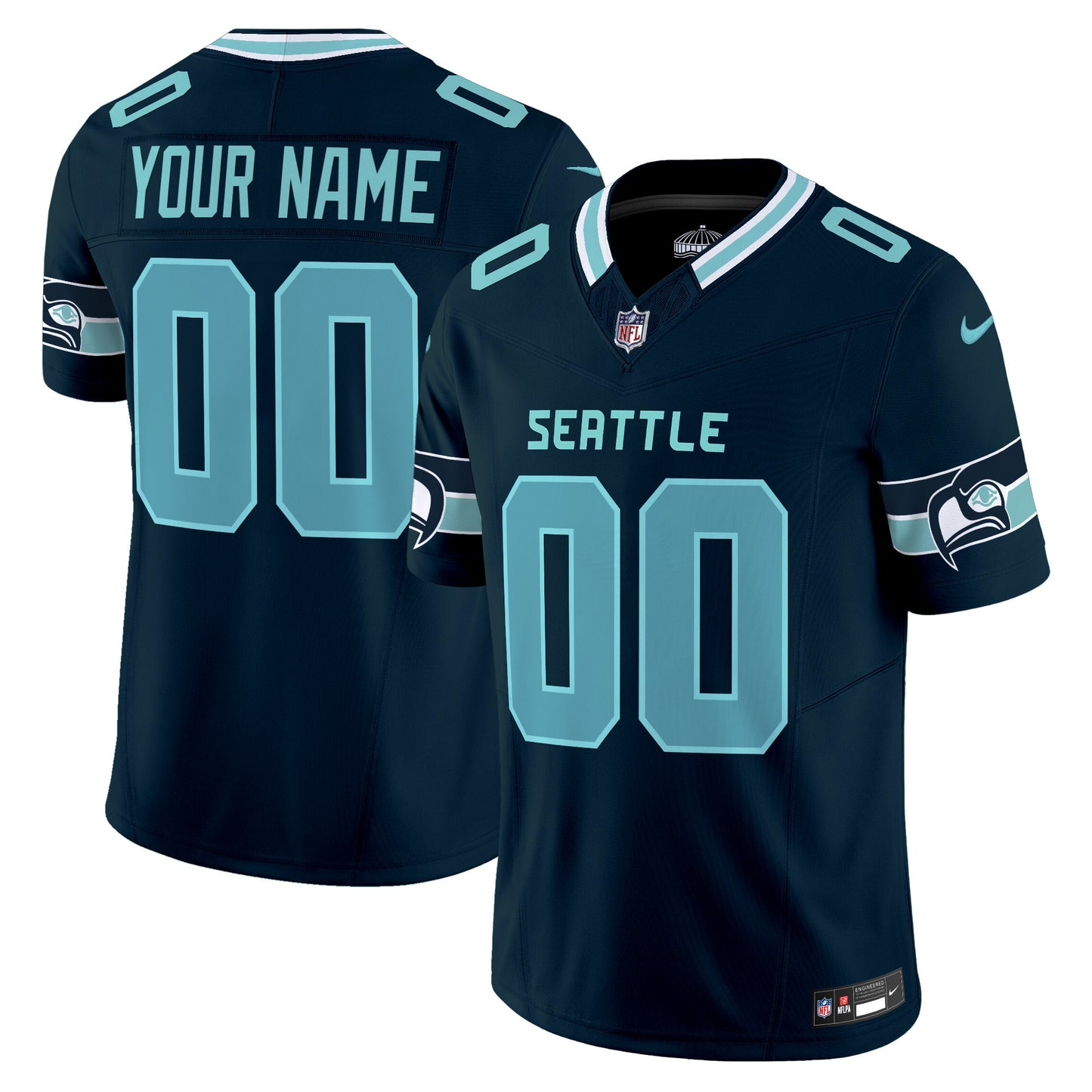 Seahawks Seattle City Vapor Limited Custom Jersey - All Stitched