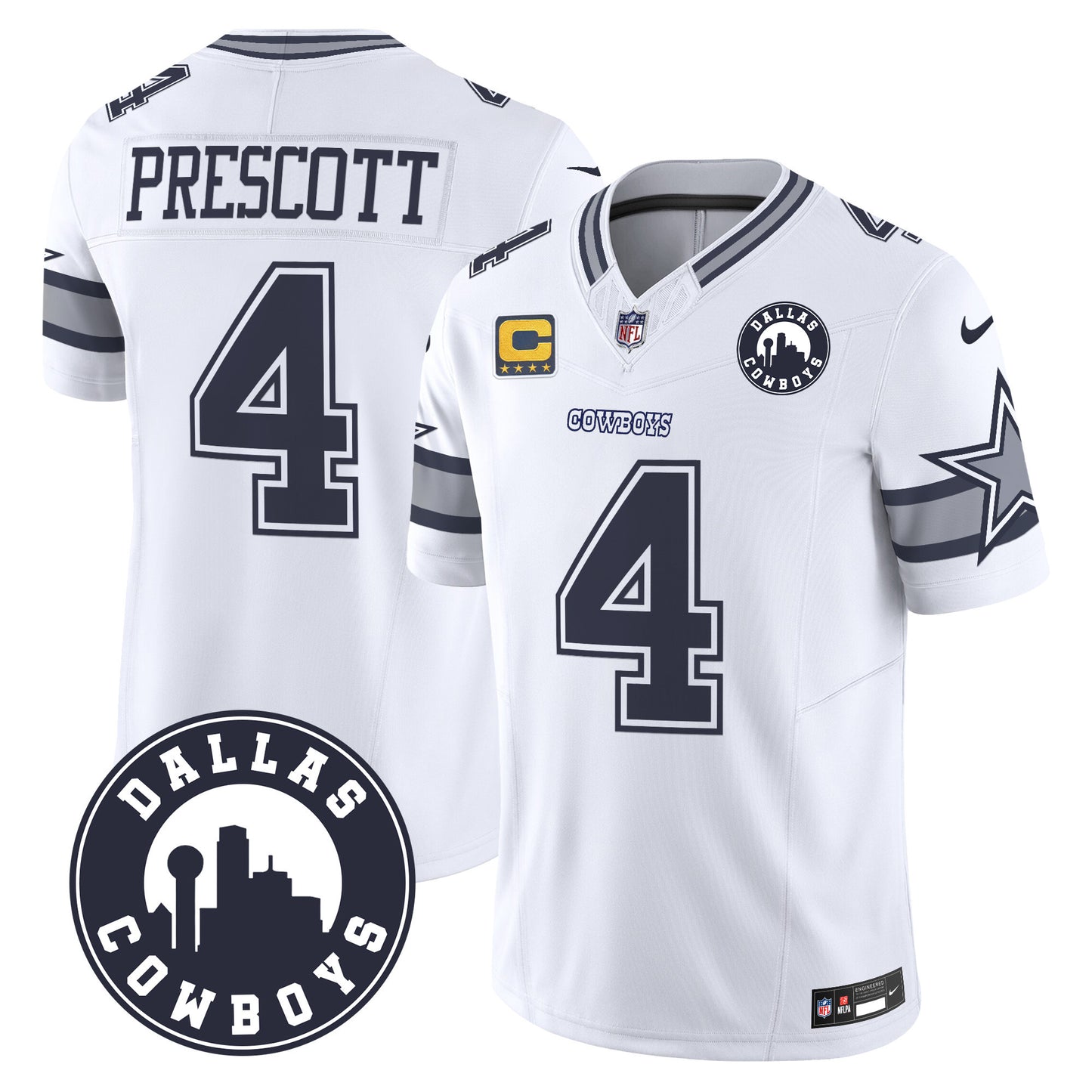 Dallas Cowboys City Patch Vapor Limited Jersey - All Stitched