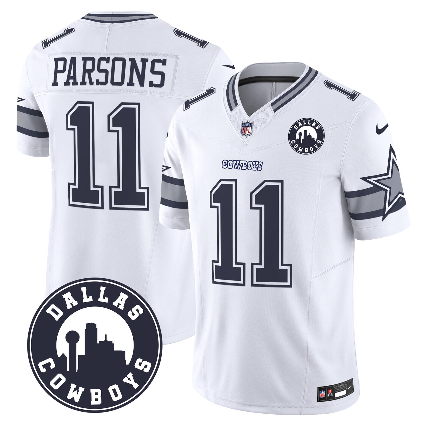 Dallas Cowboys City Patch Vapor Limited Jersey - All Stitched