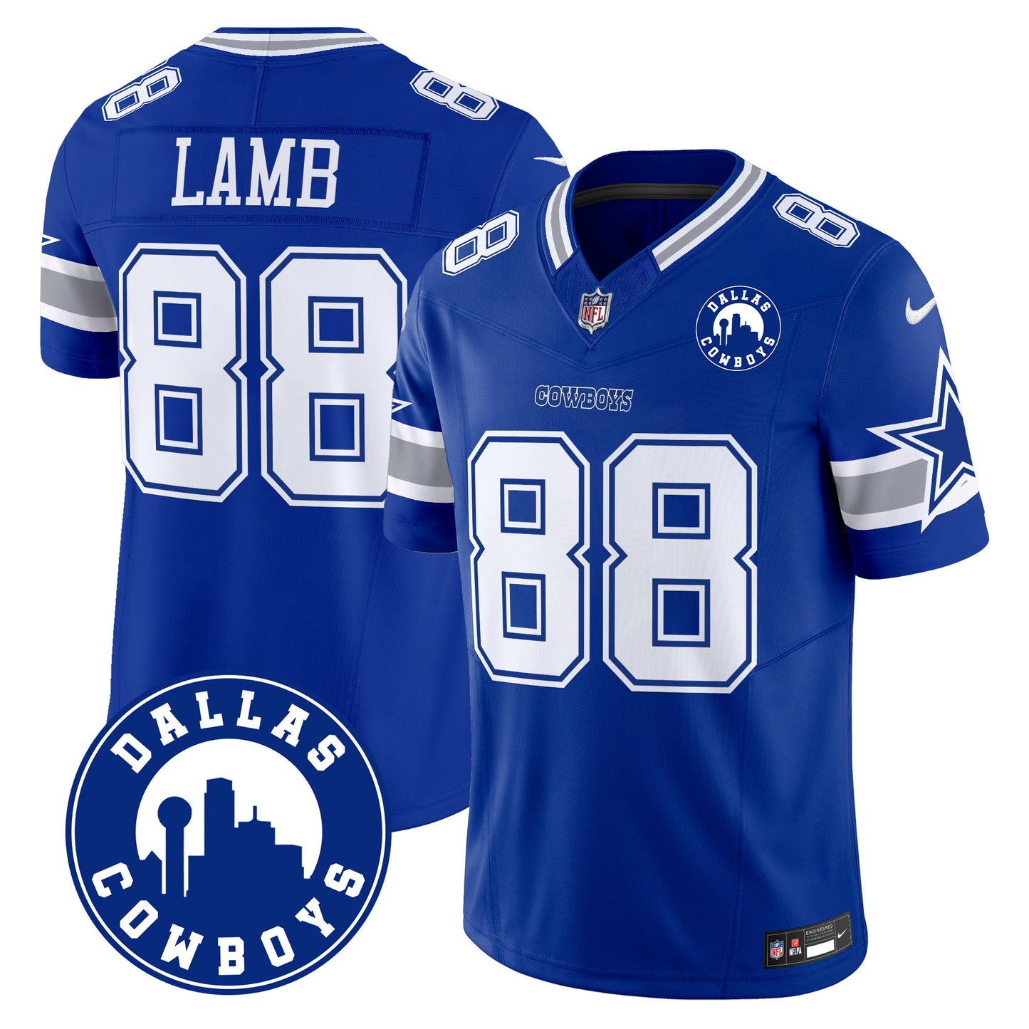 Dallas Cowboys City Patch Vapor Limited Jersey - All Stitched