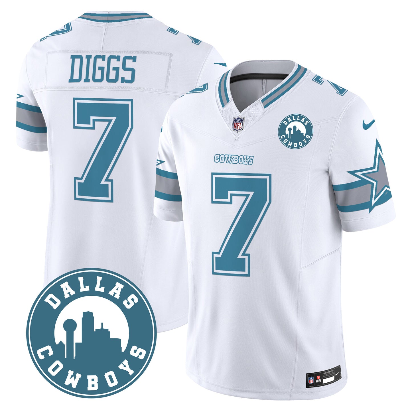 Dallas Cowboys City Patch Vapor Limited Jersey - All Stitched