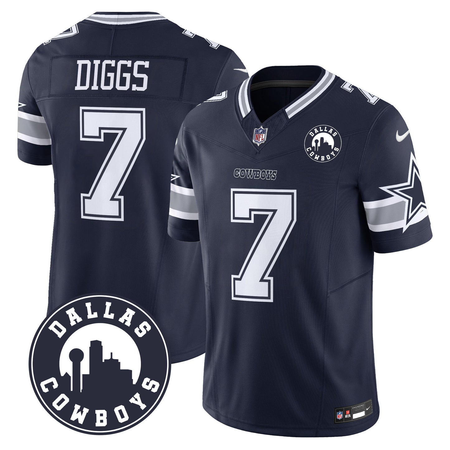 Dallas Cowboys City Patch Vapor Limited Jersey - All Stitched