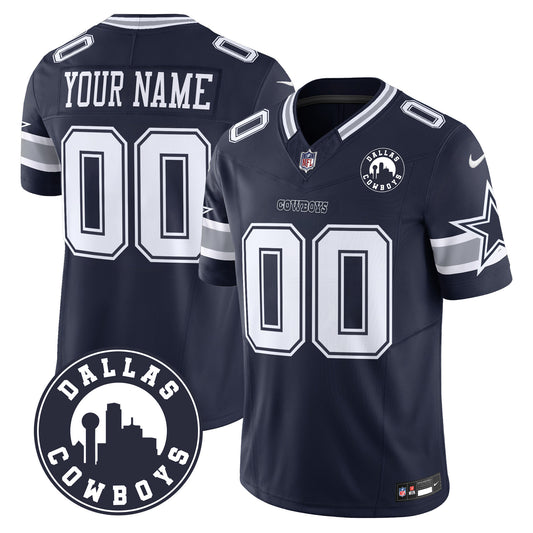 Cowboys Dallas City Patch Vapor Limited Custom Jersey - All Stitched