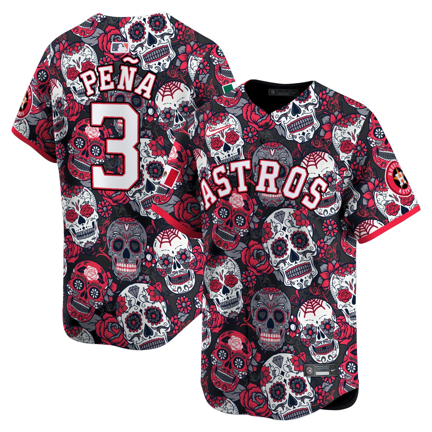 Astros Sugar Skull Mexico Vapor Premier Limited Jersey - Printed