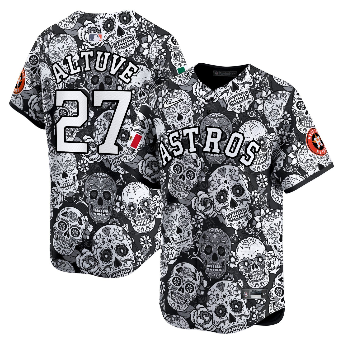 Astros Sugar Skull Mexico Vapor Premier Limited Jersey - Printed