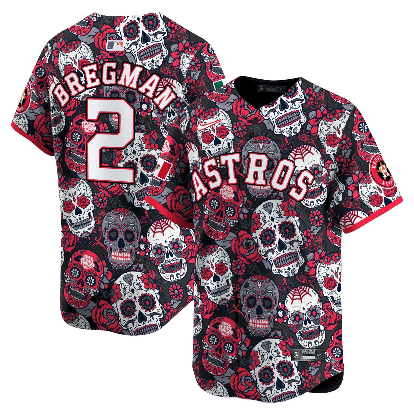 Astros Sugar Skull Mexico Vapor Premier Limited Jersey - Printed