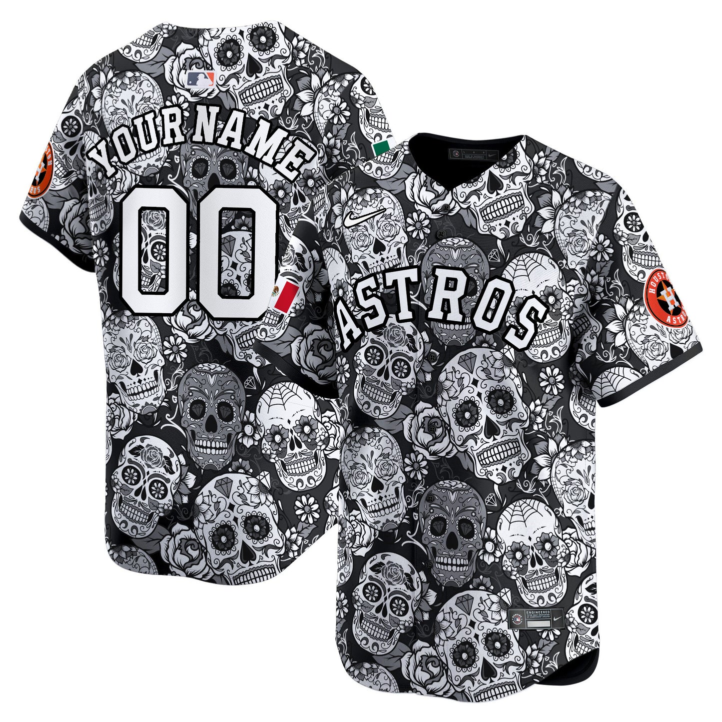 Astros Sugar Skull Mexico Vapor Premier Limited Custom Jersey - Printed