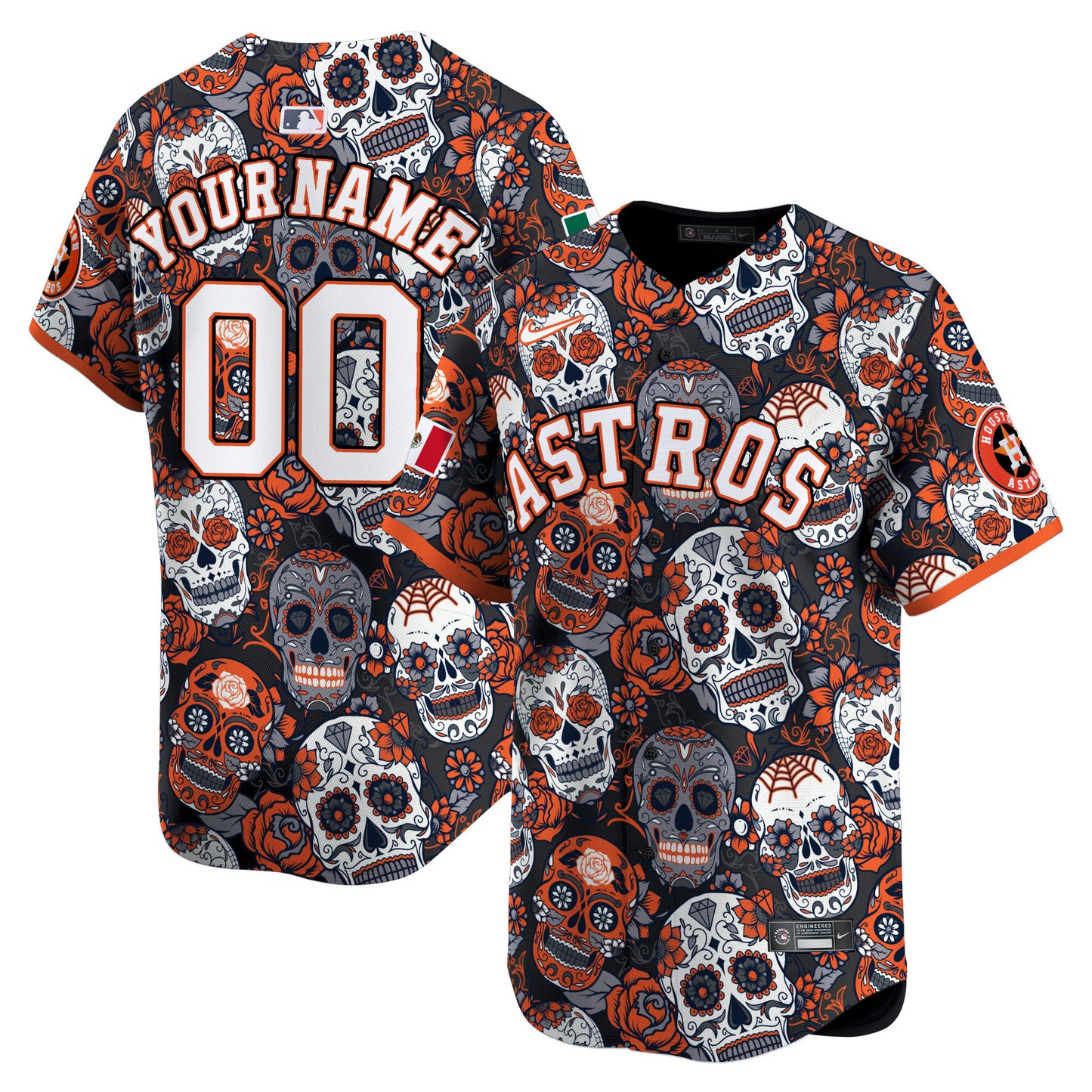 Astros Sugar Skull Mexico Vapor Premier Limited Custom Jersey - Printed