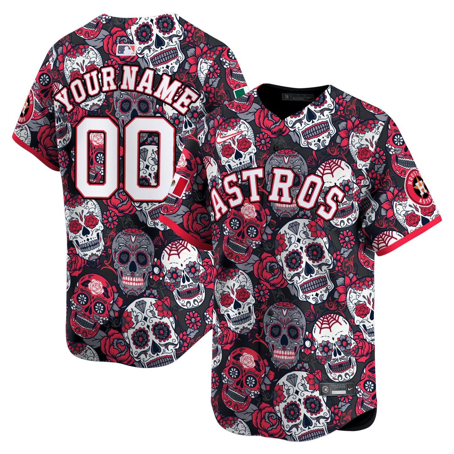 Astros Sugar Skull Mexico Vapor Premier Limited Custom Jersey - Printed