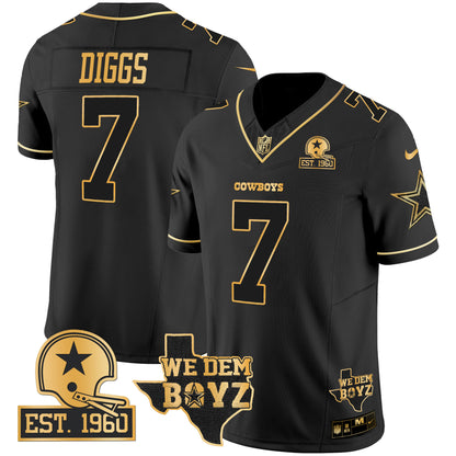 Cowboys Est. 1960 & We Dem Boyz Patch Gold Vapor Limited Jersey V2 - All Stitched