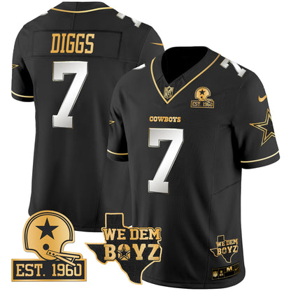 Cowboys Est. 1960 & We Dem Boyz Patch Gold Vapor Limited Jersey V2 - All Stitched