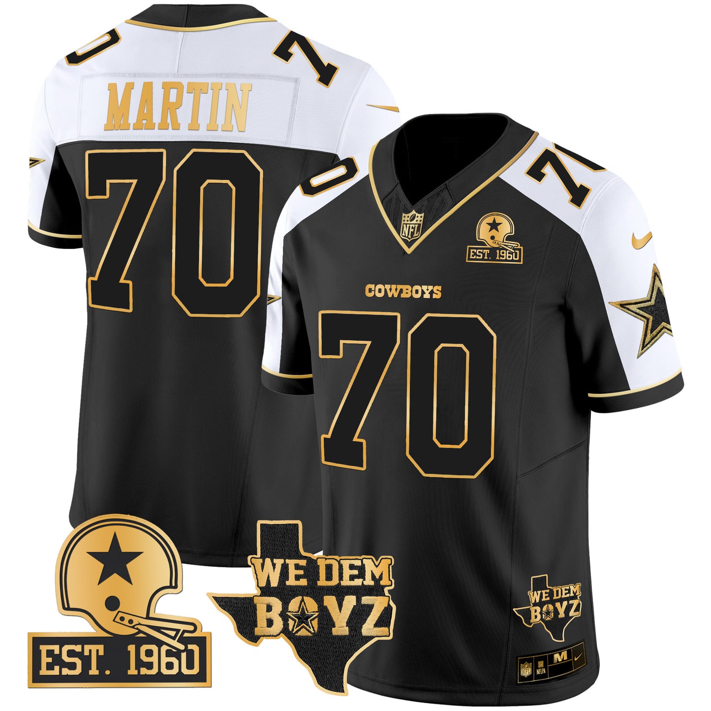 Cowboys Est. 1960 & We Dem Boyz Patch Gold Vapor Limited Jersey V2 - All Stitched