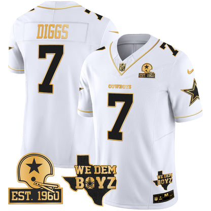 Cowboys Est. 1960 & We Dem Boyz Patch Gold Vapor Limited Jersey V2 - All Stitched