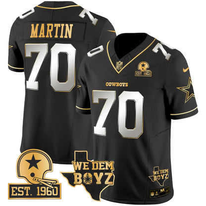 Cowboys Est. 1960 & We Dem Boyz Patch Gold Vapor Limited Jersey V2 - All Stitched