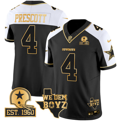 Cowboys Est. 1960 & We Dem Boyz Patch Gold Vapor Limited Jersey V2 - All Stitched