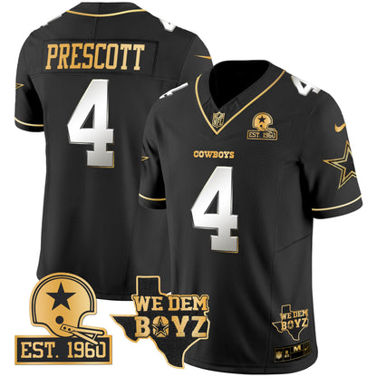 Cowboys Est. 1960 & We Dem Boyz Patch Gold Vapor Limited Jersey V2 - All Stitched